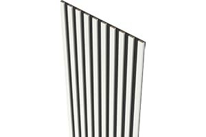 MEBANO. Blanc semi-mat Lamelles Acoustiques sur Feutre Noir 240x53 cm Panneaux Muraux Acoustiques Absorption Sonore et Décoration Murale élégante Panneaux Muraux en MDF