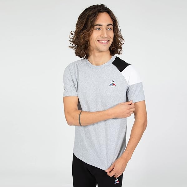T-shirt Uomo Le Coq Sportif In Cotone - Maglietta Manica Corta Con Logo Gallo Ricamato