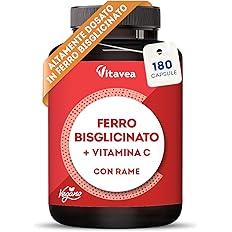 Ferro con Vitamina C - Alta Biodisponibilità (Ferro Bisglicinato Chelato) - Per Energia e Sistema Immunitario - Vegano, Senza