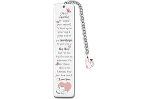 FCZIVA Auntie Bookmarks Christmas Gift Bookmark Aunt Birthday Present I Love You Happy Retirement Appreciate Love Quotes Engraved Thanksgiving Keepsakes Best Aunt Mothers Day Gifts Ideas from Niece Nephew