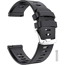 FTRONGRT 20mm Cinturino Compatibile con Garmin vivoactive 3 Music, Silicone Cinturino di Ricambio Compatibile con Garmin vivoactive 3 Music-Fibbia Nera Rosa Chiaro