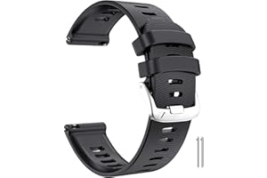 ANBEST 20mm Pulsera Compatible con Garmin Forerunner 245/Vivoactive 3/Forerunner 645 Correa, Silicona de Repuesto Correa para Garmin Venu/Venu SQ/Venu 2 Plus/Vivomove HR Smart Watch, Negro