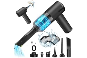 AGARELE Bezprzewodowy odkurzacz ręczny 7000 PA z możliwością ponownego ładowania do samochodu, 3 w 1 odkurzacz i dmuchawa i pompa ręczna, przenośny odkurzacz na mokro i na sucho do samochodu, biura, domu