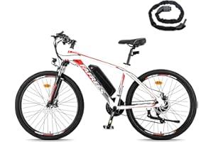 Fafrees Bici Elettrica, Bicicletta Elettrica Uomo, 21 Velocità Mountain Bike Elettrica 26 Pollici, 36V 13Ah Ebike da Città Donna 250W, Pedalata Assistita 100KM MTB, Hailong Upgrade