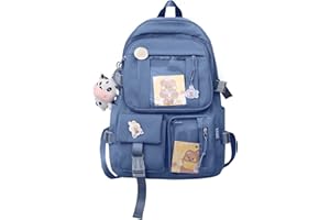 PORRASSO Dziewczęca torba szkolna, uroczy plecak nastolatek, plecak studencki, nylonowy, torba na książki z ornamentami, plecak damski, na co dzień, wędrówki, kemping, do szkoły podstawowej