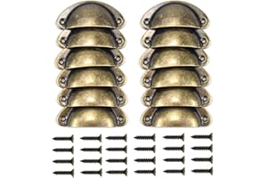 NiceLand Stojak do Mebli Vintage, 12 Szt., Uchwyt Retro, Meble do Szafy, na Drzwi, Antyczne Gałki z Wkrętami, Brąz