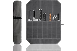 thirei Sac de rangement pour couteaux de cuisine, sac de rangement pour couteaux de cuisine, rouleau à couteaux avec 7 compartiments, sac à roulettes, sac à couteaux de chef portable pour couteaux