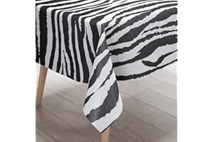Morbuy-Shop Nappe Rectangulaire Nappe de Table, 3D Camouflage Imperméable étanche à l'huile Lavable et Facile d?Entretien Table Nappe pour Jardin Extérieure Picnic Cuisine (Zèbre Blanc,140x240cm)
