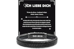 CheersLife Ich Liebe Dich Geschenke für Männer, An Meinen Sohn Bruder Mann Armband Weihnachten Geburtstag Liebes Valentinstag Jahrestag Geschenk für Ihn Freund Ehemann Sohn Bruder Lederarmband