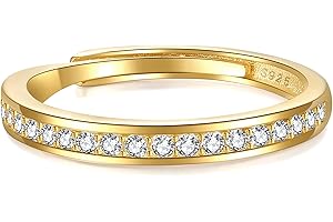 RANKEEF 14K Vergoldeter Ring aus 925er Sterlingsilber Ring Doppelring mit Herz-Design Verstellbarer Knotenring Ideal als Geschenk für Alltag und Besondere Anlässe