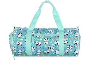 Choco Mocha Kids Duffle Bag for Girls Travel Duffle Bag Weekender Overnight Bag Kids Sleepover Bag Lightweight Sports Gym Bag with Shoes Compartment, Panda