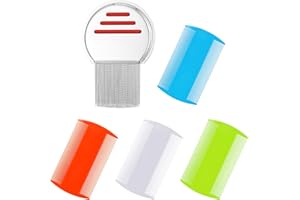 upain 5 Stück Läusekamm Plastik Doppelseitig Nissenkamm Metall Zähne Flohkamm Läuse Kämme Extra Fein für Katzen Mensch Hund zur Entfernung Schuppen Haar Fleck Nit