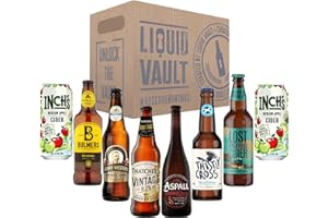 LIQUID VAULT Best of British Apple Cider - 8x330ml Bottles – Enjoy Eight of the Best British Ciders from some of the nations favourite producers including, Aspalls, Thatchers and more. Perfect as a gift
