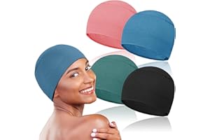 TSKNOMO 4 Stück Chemo-Kopfbedeckungen für Frauen, Chemo-Kappen, Schlafmütze gegen Haarausfall