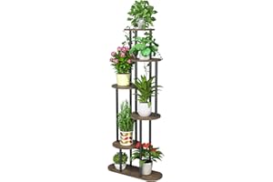 MYMULIKE Support pour plantes à 6 niveaux, étagère métallique d'intérieur pour plusieurs plantes, grands supports pour fleurs d'angle pour terrasse, jardin, salon, balcon, chambre à coucher