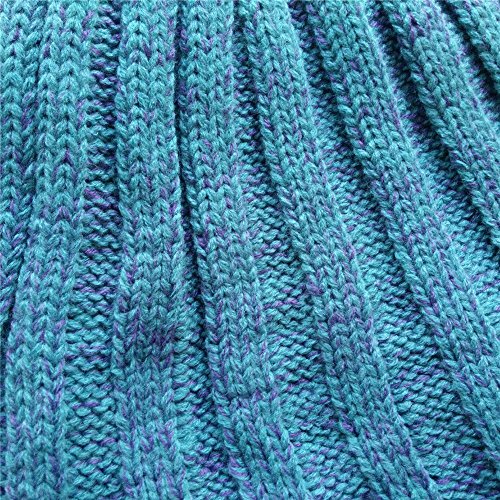 Warm und weich Meerjungfrau Schwanz Decke von aiqi, Handwerk Crochet Snuggle Cozy Fleece Sofa Bett Schlafsäcke, ideal Geschenke für Familienmitglieder oder Freunde – 70.8 * 34.5inch – Classic Lake Blue - 5