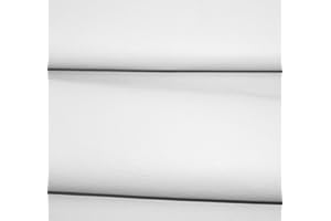 ECONUK Tela de Polipiel para Tapizar 140cm x 50cm (Made in Europe) Piel Sintética Suave al Tacto para Manualidades, Muebles, Sofá, Asiento, Silla, Bolsos (Blanco)