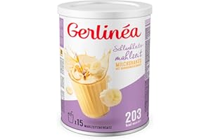 ‎GERLINÉA Gerlinéa Getränk Milkshake Geschmack Banane - Proteinreicher Mahlzeitenersatz - Pulver zum Rekonstituieren - enthält 15 Mahlzeiten - 220388