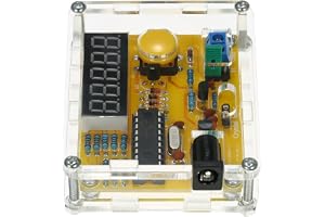Frekvensräknare, DIY-frekvenstestare Frekvensmätare 1Hz~50MHz Frekvensmätare med LED-display och Transparent Fodral för Frekv