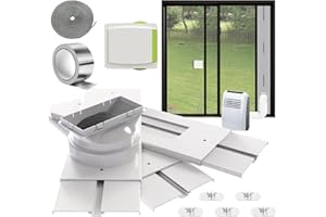 Aozzy 240cm Joint de porte pour climatiseurs mobiles avec Adapt Universel 13/15cm, Verrou de Sécurité & Joint pour Climatiseur Mobile/Déshumidificateur sur Portes/Fenêtres