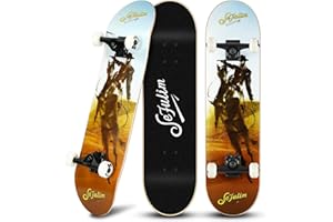 Sefulim Skateboard completo da 31 x 8 pollici 7 strati in acero canadese doppio calcio Deck Skateboard per ragazzi ragazze adolescenti adulti principianti