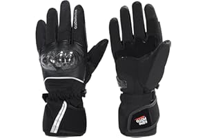 KEMIMOTO Winter Motorradhandschuhe, wasserdichte und Winddichte Motorradhandschuhe, Verschleißfeste Handschuhe mit Kohlefaserschale,Touchsreen Winter Thermo Handschuhe für Motorradfahren, Skifahren