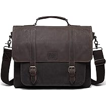 Borsa Tracolla Uomo Messenger In Tela Cerata - Per Laptop 14 Pollici, Vintage E Resistente, Grigio - Foto 4