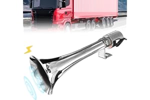 LEIKURVO Klaxon turc à air comprimé 12 V/24 V pour camion, caravane, camion, moto (argenté)