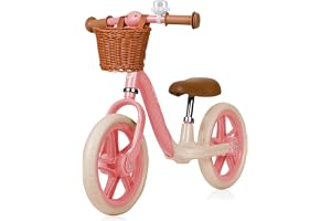 LIONELO Alex Plus Balanscykel för Barn 3+ år med 12″ EVA-Hjul, Korg & Ringklocka, Justerbart Styre och Säte, Lätt Stabil Stålkonstruktion, Halkfria Handtag – Första Cykel utan Pedaler upp till 30 kg