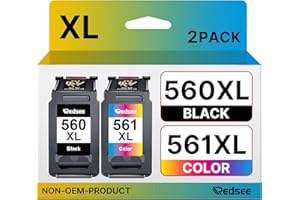 Redsee 560 XL 561 XL Cartuchos de Tinta Compatible Cartucho Tinta para Canon 560 y 561 XL PG-560XL CL-561XL para Canon Pixma TS7450 TS7451 TS5350 TS5351 TS5352 TS5353 (Negra y Color)