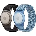 2 Pack Airtag Wristbands for Kids with Adjustable Nylon Strap GPS Tracker Holder Protector,Lightweight, Breathable Anti-Loss Bracelet for Kids and Toddler
