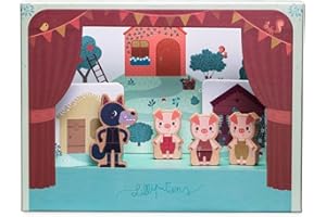 Lilliputiens Theater met magneten de Wolf en de 3 Biggetjes