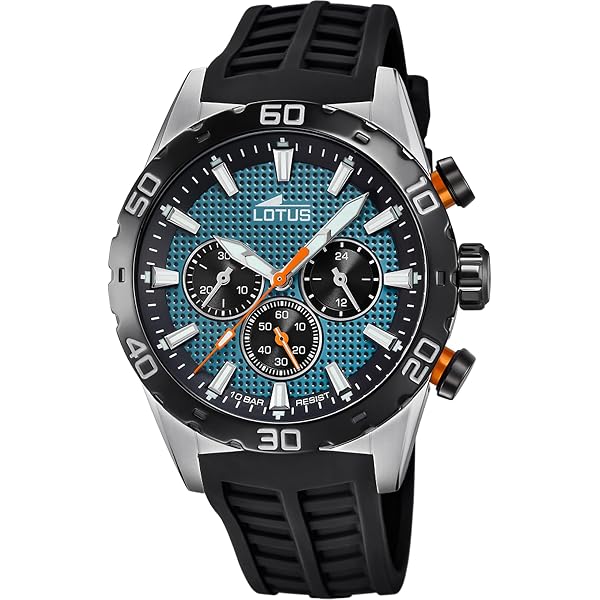 LOTUS Orologio Uomo Analogico Gomma Nera - Quarzo - Cronografo - Calendario - Vetro Minerale - Impermeabile 5 ATM 15756/D Special Prices