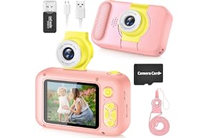 ARNSSIEN Aparat Fotograficzny dla Dzieci, Ekran 2,4", Obiektyw 180°,Cyfrowy | Cyfrowy Aparat dla Dzieci 3–12 Lat, Ekran 2,4", Zdjęcia i Filmy, Selfie, Karta Pamięci, Prezent Urodzinowy, X101