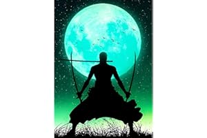 MXJSUA Peinture Anime Roronoa Zoro Diamant Adulte, DIY Diamond Painting 5D Complet, Diamant Kits, Diamant Strass Point de Croix Cristal Painting pour Murale Décoration 30x40cm