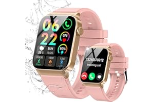 VKROBAG Reloj Inteligente Hombre Mujer, 1.85" HD Smartwatch con Llamadas Bluetooth, Monitor de Ritmo Cardíaco y Sueño, Impermeable IP68, 110+ Modos Deportivos Pulsera Actividad iOS Android, Rosa