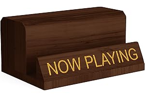 HEATHER & WILLOW Now Playing Vinyl Record Stand | Vinyl Record Holder Display | Wood Records Storage Stands for Albums | Now Spinning Vinyl Accessories Rack