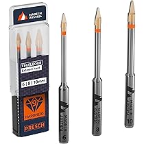Presch Tegelboor 6mm | Tegelboor speciaal voor keramiek, harde tegels, porselein en glas | Glasboor, Porseleinboor, keramische boor inclusief bijpassende betonboor en doos
