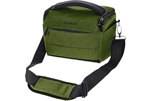 Andoer Borsa a tracolla per fotocamera DSLR a forma di parallelepido in poliestere per 1 fotocamera 2 obiettivi e piccoli accessori per Canon Nikon Sony Fujifilm Olympus Panasonic