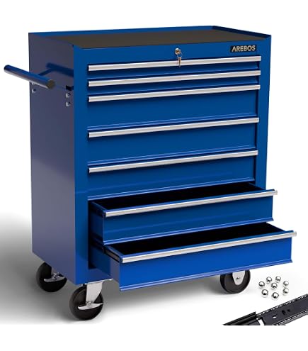 TecTake Lot De 2 Chariots Servantes D'Atelier 2 Étagères Sur Roulettes - Rangement Outils Pratique