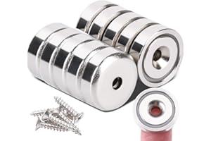 Aenienoe Magnesy mocne z otworem 6 kg Magnesy okrągłe 16 mm Magnes neodymowy do przykręcenia magnesów garnkowych śrub wyposażenie warsztatowe 10 sztuk