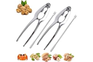 GXLAIHLY 2PCS Nussknacker Walnüsse,Nussknacker-Nüsse mit 2 Einer Gabel,Nussknacker,Nussknacker aus Edelstahl,Rutschfestem Griff Multifunktional Nußknacker,Geeignet zum Knacken von Nüssen und Meeresfrüchten