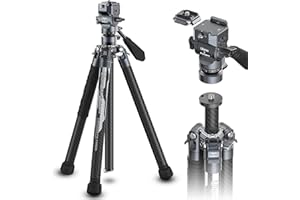 ULANZI SELECT ULANZI F38 Quick Release Vídeo Trípode de Viaje Fibra de Carbono 156cm 1.08kg Trípode Cámara Ultraligero con Cabeza Fluida Carga hasta 10 kg Trípode fotográfico Compacto con Soporte para móvil Bolsa