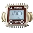 Water Sparks Digital Flow Meter for Water/Fuel/Petrol Diesel/Liquid Measuring Meter, water meter, Diesel Chemical Flow Meter with Digital Screen (Inlet/Outlet Size- 1 Inch Male End