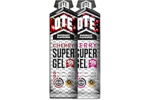 OTE Super Gel - Energy Gels for Running & Cycling - Superior Dual Source Running Gel with 40g of Carbohydrates - Glucose Gels for Swimming & Endurance Sports - Box of 12 (Berry & Cherry)