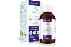 ‎SMAINTS smaints Bio Reishi & Hericium Flüssigextrakt | Bio-Vitalpilz-Dualextrakt mit über 40% Polysacchariden | Hochdosiert maximale Bioverfügbarkeit | Vitamin C zur Unterstützung des Nervensystems* am Abend