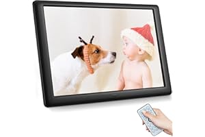 GJCrafts Cadre Photo numérique 10 Pouces IPS Cadre Photo électronique Photo/Musique/Vidéo Player/Calendrier/Alarme USB ou Car