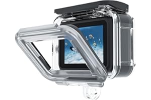 TELESIN Custodia impermeabile 60M/196FT per GoPro Hero 13/12/11/10/9, rivestimento impermeabile nero sull'obiettivo, custodia subacquea per GoPro, 6 fogli anti-appannamento