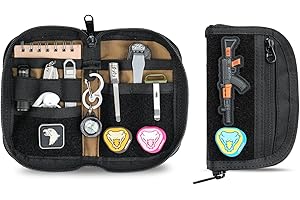VIPERADE VE21 EDC Pouch Small EDC Bag Organiser, EDC Tool Organiser Bag with 6 Compartments, Small Multitool Pocket Organiser Pouch with Velcro Surface, Nylon Tool Bag Small (Black)