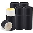 NICENEEDED 5 Pcs 2.1 oz Cardboard Deodorant Containers, Push-Up Style Tubes Empty Kraft Paperboard Tubes, Lip Balm Containers Compostable Round Body Lotion Sticks Tube